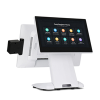 Sistema POS de Doble Pantalla con Procesador Octa-Core, WiFi 6, NFC, Lector de Tarjetas, Pantalla de 15.6 Pulgadas, Sin Ventilador, Windows ST8500