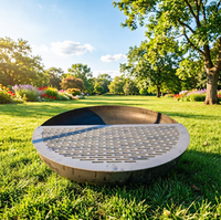 Grille de cuisson en acier inoxydable pour barbecue, ronde ou rectangulaire, pour foyer extérieur, camping et barbecue