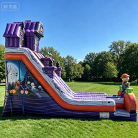 Toboggan gonflable géant à thème citrouille d'Halloween, nouveau design, toboggan gonflable rebondissant, toboggan commercial, location pour parc d'attractions extérieur pour enfants