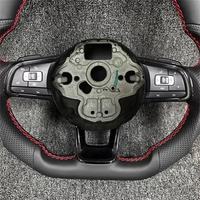 Accessoires Volkswagen VW, volant sport à 3 branches entièrement en cuir pour Polo Golf 6 GTD Jetta Tiguan Passat B7 B8 GTI R GTD