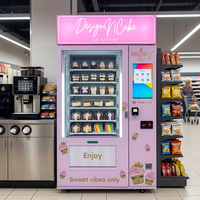 Distributeur automatique de beignets sans espèces JOYVEND, type élévateur, options de paiement multiples pour les campus universitaires, les halls de parcs d'affaires