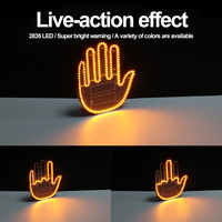 Lampe LED de signalisation amusante pour vitre arrière de voiture, avec commande à distance, motif gestuel de main/pouce, pour décoration intérieure de voiture