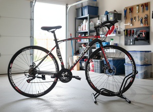 Support de vélo stable avec <span class=keywords><strong>protection</strong></span> du cadre, support de stationnement vertical réglable, rangement facile à enfiler pour vélos de route et <span class=keywords><strong>VTT</strong></span> de 20 à 29,5 pouces - Product Image 6