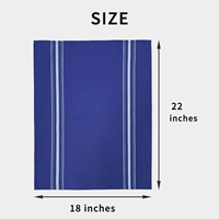 Serviettes en tissu de restaurant ZONDIRA en polyester filé, rayées, réutilisables, lavables en machine, bleu roi, 18x22, résistantes à l'eau de Javel