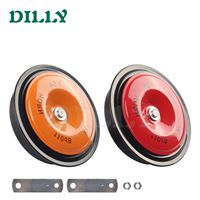 Bocina para Auto 12V 24V, Juego de Bocinas de Tono Alto y Bajo, Universal, Modificada para Motocicleta, Camión, Tren, Autobús, Barco, Color Rojo Naranja, Forma de Cuenco