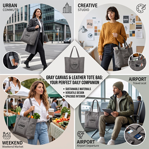 Bolsa de Lona Personalizada para Mujer, Multiusos, de Alta Calidad, para Viajes, Portátil, Trabajo, con Compartimento para Computadora, Gran Capacidad, Tipo Tote - Product Image 3