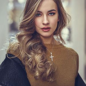 Kalung liontin salib perak murni S925 gaya Amerika Eropa kristal populer perhiasan kepribadian sederhana grosir wanita - Product Image 3