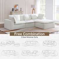 Modernes Wohnzimmer Wohnzimmer Sofa Set Möbel Weiß 35D Hoch dichtes Schaums ofa L-förmige Ecke Modulare Sofas Schnitts ofa