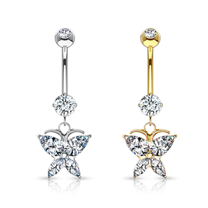 Piercing de Ombligo de Oro Sólido Real de 9K, 14K, 18K Personalizado Lotus con Diamante de Laboratorio y Moissanita, Joyería Fina para Mujeres y Hombres - Product Image 6