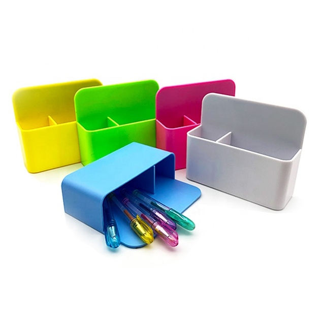 Powerful Magnetic Pen Holder for Whiteboard Plastic Dry Erase Marker Organizer Space Saving Storage Box for Office & School