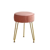 Pouf Ottoman Banc Tissu Siège Pied Round Ottoman Tabouret Maquillage Chaise pour Chambre