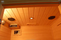 Salle de sauna traditionnelle haut de gamme à vapeur humide chaude, baril en cèdre rouge massif, hammam canadien, construction à double paroi, commande numérique