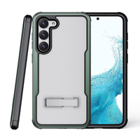 Nouvel arrivage pour Samsung Galaxy S22 S23 Plus coque de téléphone antichoc avec support de béquille mat transparent PC couverture arrière