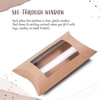 Boîtes cadeaux écologiques miniatures en papier kraft brun avec fenêtre transparente en PVC pour bonbons, chocolats, faveurs de mariage et emballages de fête