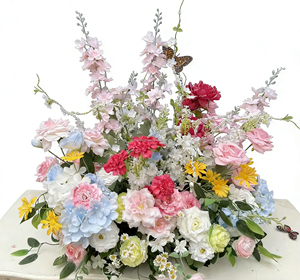 BF-ALR-MX04 Monet Primavera Estate Lussuoso Tappeto Floreale Rosa con Fiori Colorati per Decorazione di Palchi Nuziali e Corridoi - Product Image 1