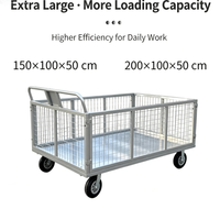 Chariot de manutention robuste pour entrepôt, en métal grillagé, avec roues, pour la distribution logistique