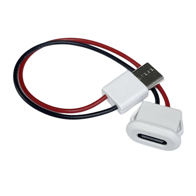 2core White Black Bare Wire Type c Female Usb Male Adapter Cable Snap Mounting for Electronics Type c Extension Wire
