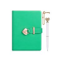 Journal en cuir PU à couverture rigide, journal secret personnel pour filles avec cadenas en forme de cœur et stylo, ensemble cadeau, couture filée, personnalisable