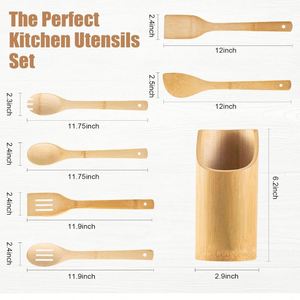 Juego de Utensilios de Cocina de Bambú de Nuevo Diseño, con Tenedores y Cucharas, para Cocinar - Product Image 4