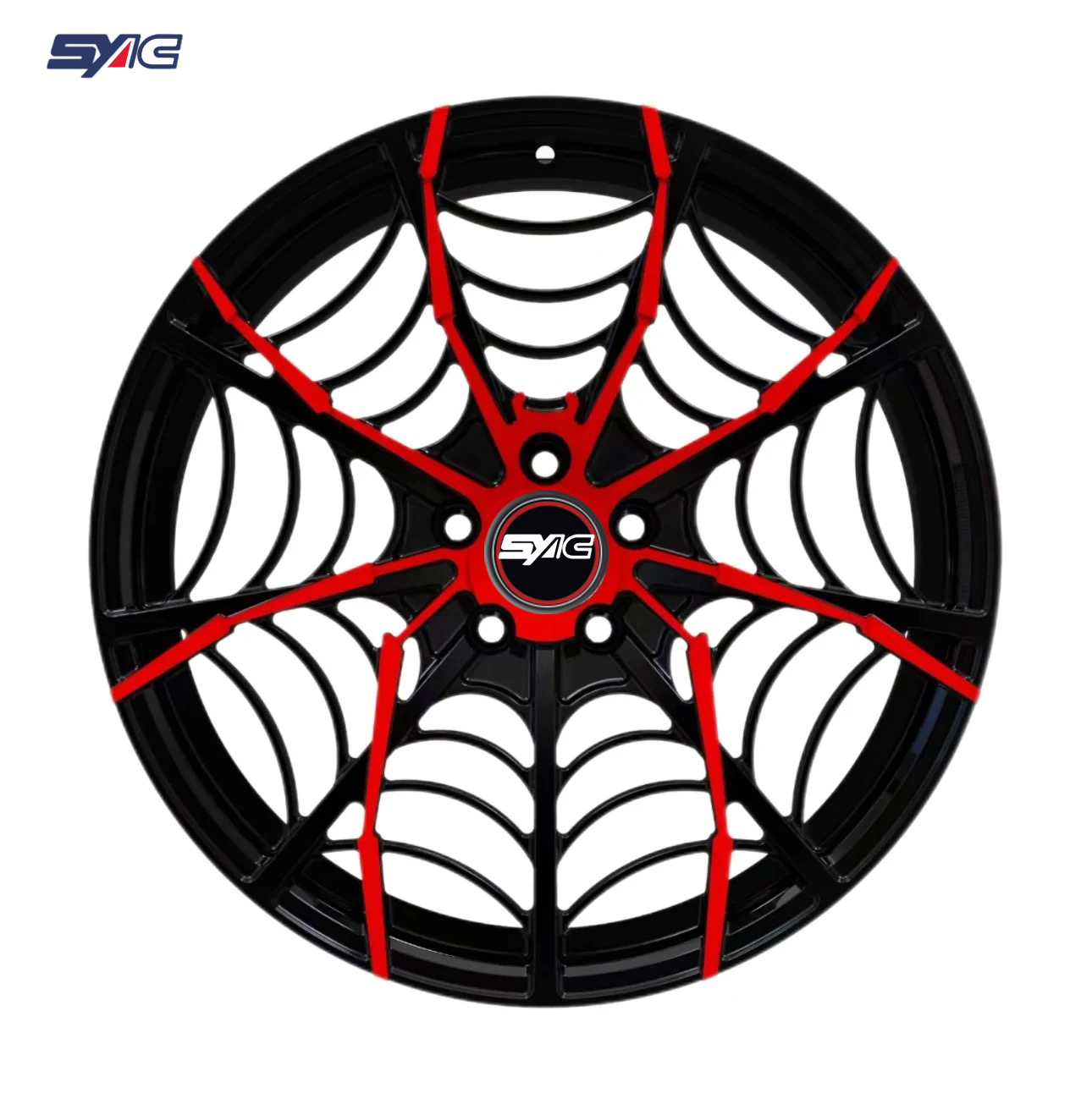 SYAC Forged Aluminum Wheels - Innovative Cool Red Spider Shape