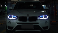 JY para BMW X3 F25 2010 a 2017, conjunto de faros LED mejorados, faros de ojo azul, luz cercana y lejana en uno, Plug-and-play