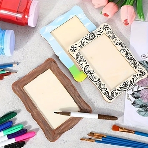 Wooden Painting Craft Kit <strong>DIY</strong> Picture <strong>Frame</strong> with Stand Painting Tools Set <strong>Eva</strong> Stickers Craft Decorate Photo <strong>Frame</strong> - Product Image 4