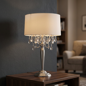 Offre Spéciale bas prix lampes Vendeur lampe en métal couleur blanche à la main perles look attrayant lit côté lampe de table - Product Image 4