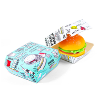 JAHOO PACK Cajas de hamburguesas impresas personalizadas Embalaje de hamburguesas desechable