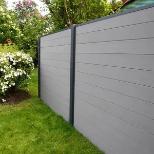 Factory Wholesale Customized 6ft*6ft Aluminum Pillar Wood Plastic Composite Complete Set Of Privacy Fence