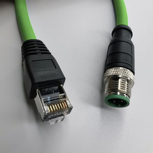 IP67 personnalisé M12 codé A 4 broches mâle RJ45 connecteur industriel Profinet Ethernet câble assemblage Double blindé faisceau de câbles - Product Image 2