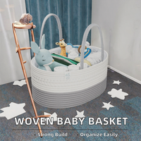 Panier à couches tissé avec poignée et couvercle Panier de rangement pour bébé avec séparateurs