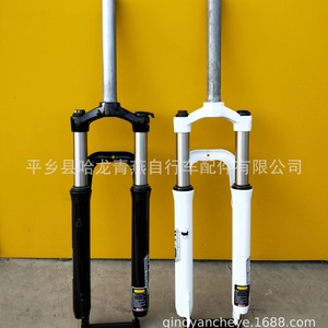 โช้คหน้าจักรยานเสือภูเขา 26 นิ้ว กึ่งอะลูมิเนียม TPR ล็อคด้วยมือ สปริงขด ดูดซับแรงกระแทก แกน QR สีดำขาว - Product Image 3