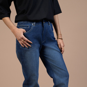 Jeans Dollywood para Mujer, Cintura Alta, Elásticos, Casuales, a la Moda, Corte Ajustado, Pierna Recta, para Uso Diario - Product Image 5