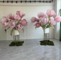 Décor de mariage : Bouquet géant de tulipes avec support, fleurs en organza pour événements et fête des Mères, couleur et taille personnalisables