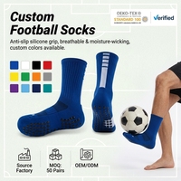 Fabricant OEM/ODM de chaussettes de football personnalisées, antidérapantes, tricotées, respirantes, durables pour le sport, chaussettes de football pour hommes avec grip.