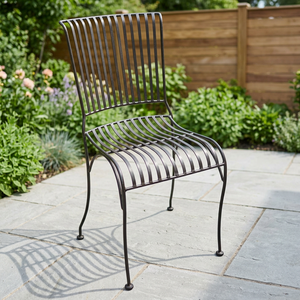 Chaise de salle à manger industrielle en similicuir, finition acier inoxydable, design antique, extensible et réglable, pour villa, appartement, maison, hôtel - Product Image 2