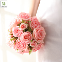 Hoge Kwaliteit Kunstzijde Real Touch Rose Bloemen Boeket Latex Gecoat Faux Wedding Party Verjaardag Decoratieve Bloem Showroom