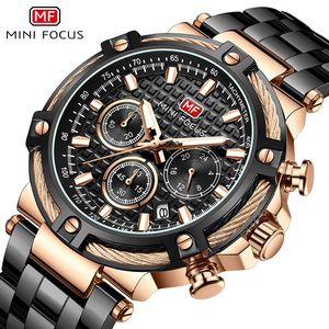 <span class=keywords><strong>Mini</strong></span> <span class=keywords><strong>Focus</strong></span> MF0470G <span class=keywords><strong>MF</strong></span> 0470 <span class=keywords><strong>Reloj</strong></span> de pulsera de cuarzo Cronógrafo resistente al agua de acero inoxidable Manos luminosas Relojes de lujo para hombres - Product Image 3