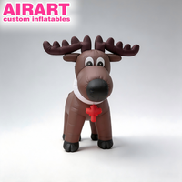 Renne gonflable géant de dessin animé, renne gonflable de Noël personnalisé de couleur unie pour la décoration des centres commerciaux et des vitrines