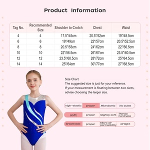 4-14 Fabricant de vêtements de danse pour enfants Justaucorps de gymnastique rythmique artistique pour filles Bon marché Costumes de danse pour enfants Performance Wear - Product Image 6