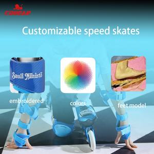 Patines de Slalom de Velocidad de Alto Rendimiento Personalizados, Bota de Fibra de Carbono, Color Morado y Blanco, Profesionales para Exteriores - Product Image 4