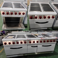 Solution tout-en-un : cuisinière électrique en acier inoxydable avec 4 plaques chauffantes carrées et four pour hôtel et restaurant