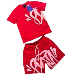 YYSY <strong>Custom</strong> Print Sweat <strong>Suits</strong> Oversized Cotton Jogger Tracksuits Two Piece Summer Crew Neck Tshirts and Shorts Sets for Men - Product Image 1