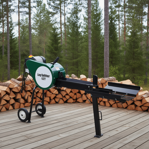 Fendeuse de bûches électrique portable 12T à double volant d'inertie, machine horizontale pour fendre le bois de chauffage, équipement forestier - Product Image 2