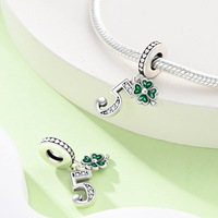 Pendentifs originaux en argent sterling 925 et tungstène, chiffres arabes, breloques porte-bonheur tendance, accessoires de bijoux DIY, perles lettres créatives