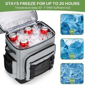 Sac à dos isotherme imperméable <span class=keywords><strong>et</strong></span> anti-fuite en nylon double couche de 40 L pour les voyages, la plage, le camping <span class=keywords><strong>et</strong></span> les pique-niques - Product Image 3
