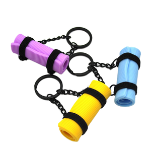 2026 Sports Fitness Yoga <b>Mat</b> Stick Pendant Keychain-Durable Rubber 3D Light Keychain Accessory - Product Image 1