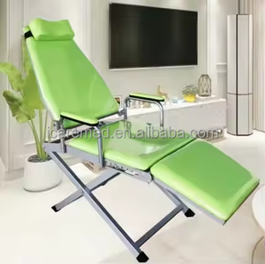 Fauteuil dentaire portable pliable avec égouttoir en acier inoxydable et plastique, plateau à instruments, lampe mobile, certifié CE - Product Image 4