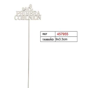 Pincho con Letra Primera Comunión 9x3.3cm, Decoración Elegante para Pastel, Artículos para Eventos Religiosos - Product Image 3