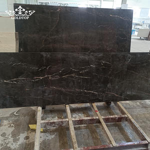 แผ่นหินอ่อนจีนสีดำขัดเงา GOLDTOP ลายเส้นทอง ตัดตามขนาด กันน้ำ สำหรับผนังห้องครัวและห้องน้ำระดับพรีเมียม - Product Image 1